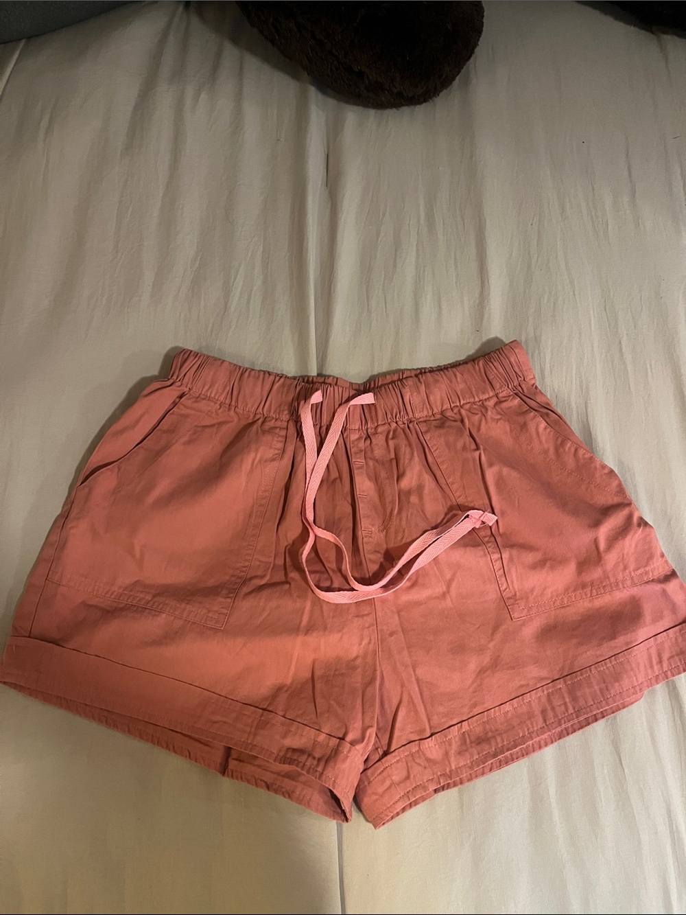 Women's Drawstring Casual Shorts - Pink